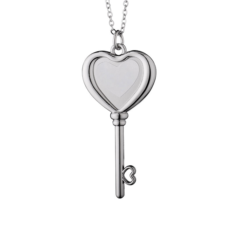 12x Heart Key Necklace Sublimation Blanks Heart Necklace 25mm